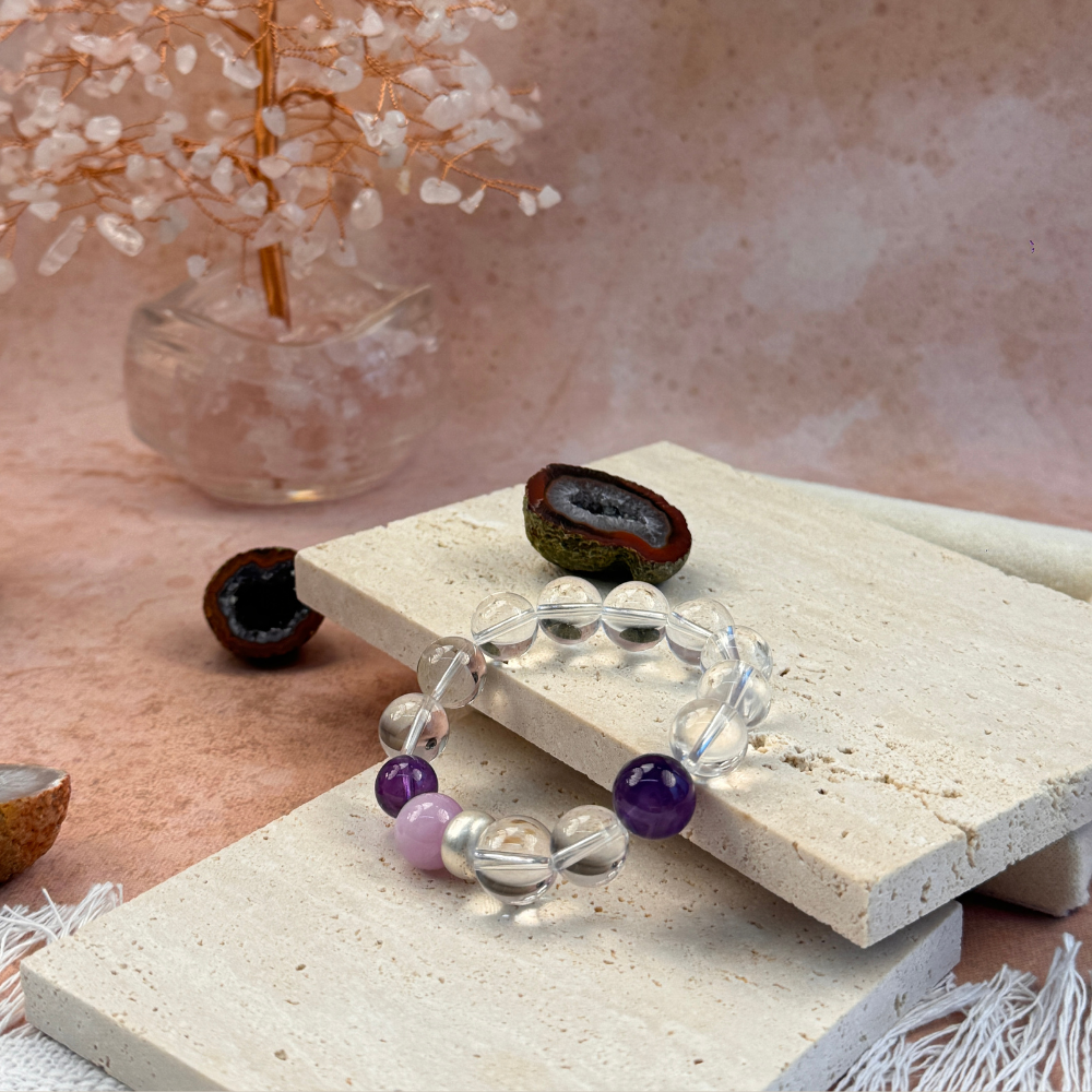 Amethyst Rose Quartz Clear Quartz Harmony Bracelet