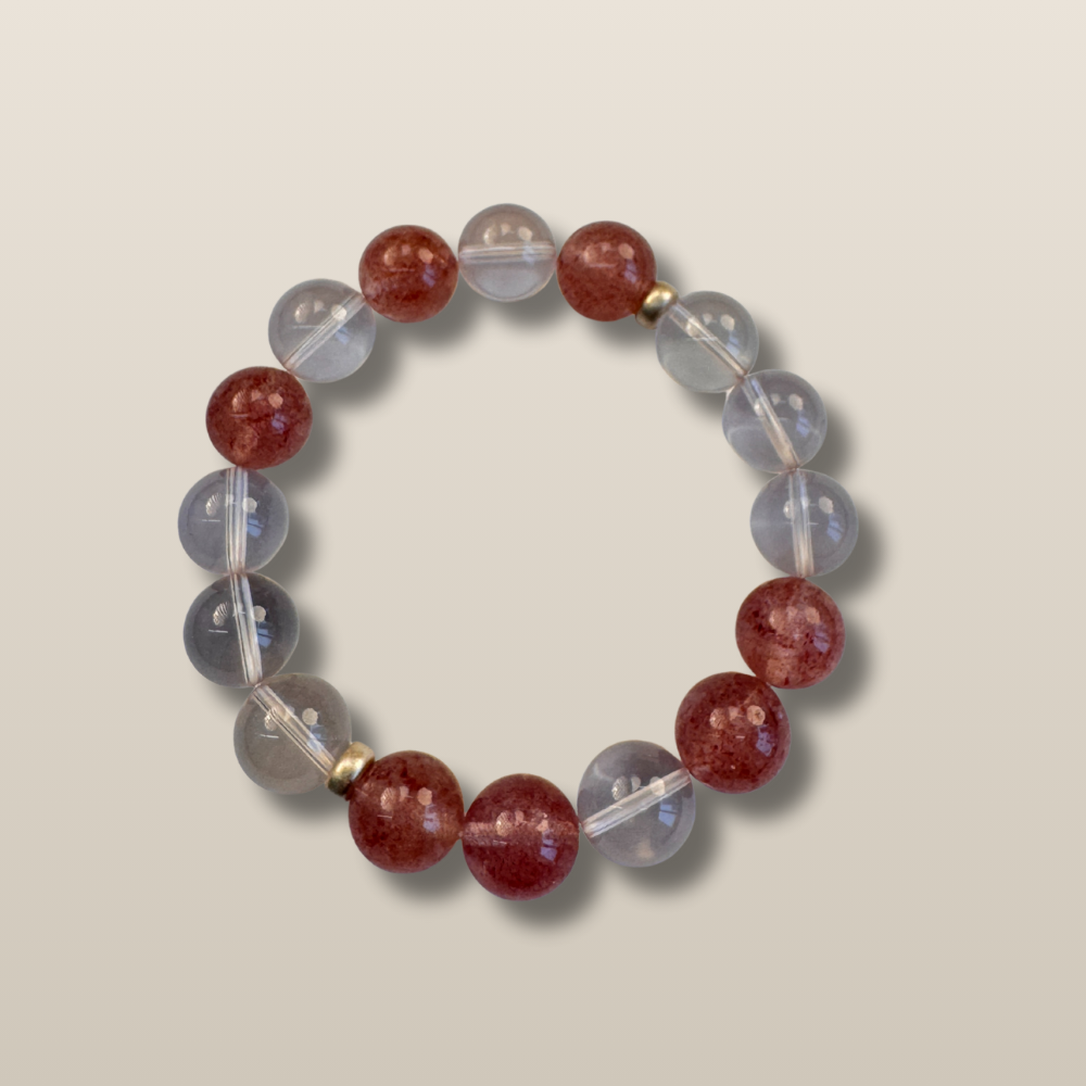 Strawberry Quartz Clear Quartz Harmony Bracelet