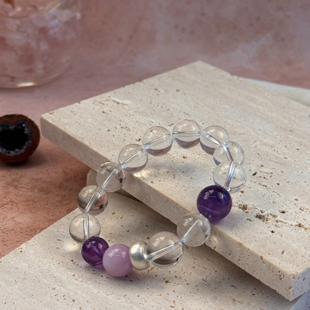 Amethyst Rose Quartz Clear Quartz Harmony Bracelet