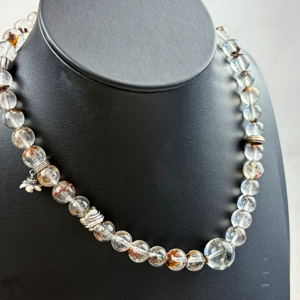 Green Phantom Quartz Silver Abundance Bracelet