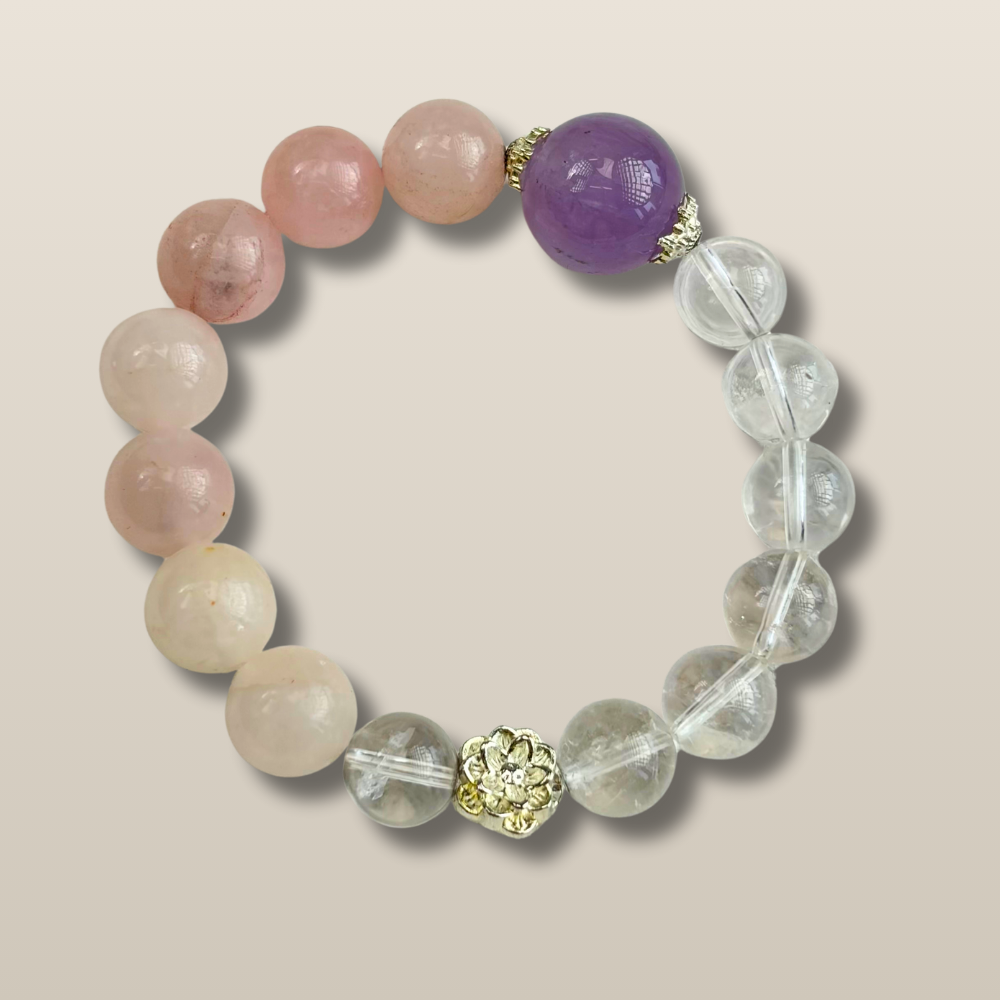Amethyst Rose Quartz Clear Quartz Serenity Bracelet