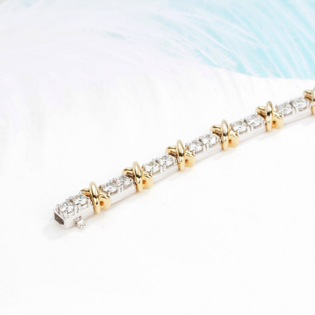 Lab Grown Diamond Two-Tone Tennis Bracelet