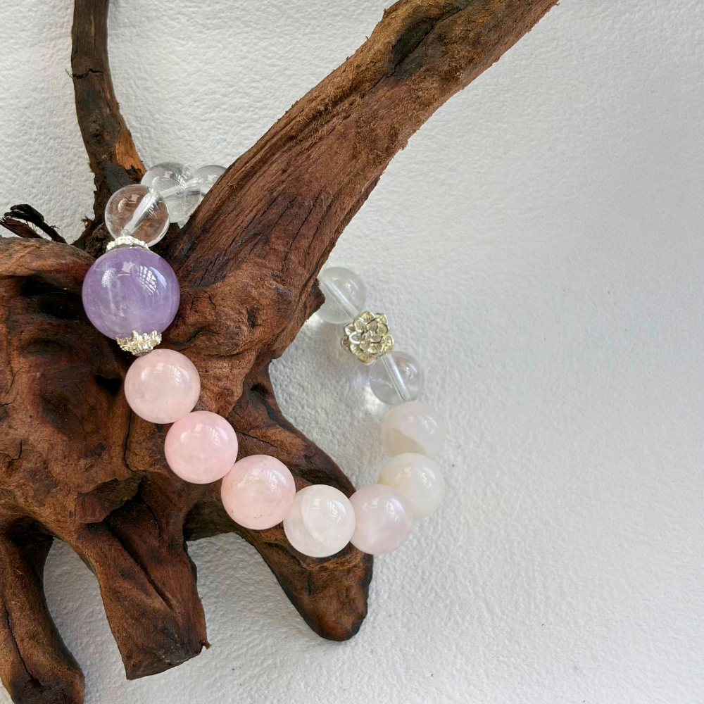 Amethyst Rose Quartz Clear Quartz Serenity Bracelet