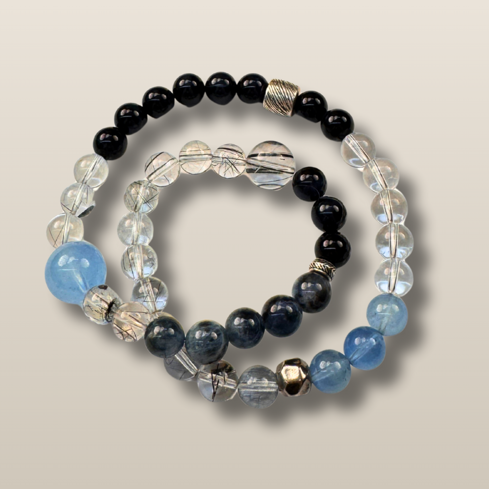 Obsidian Aquamarine Harmony Bracelet / Necklace