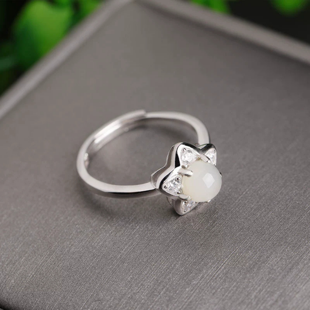 Jade Clear Quartz Serenity Ring