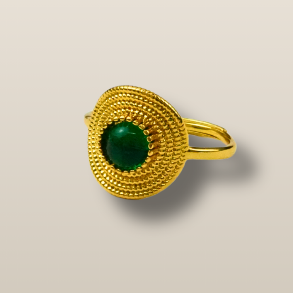 Green Agate Blessing Harmony Crystal Ring