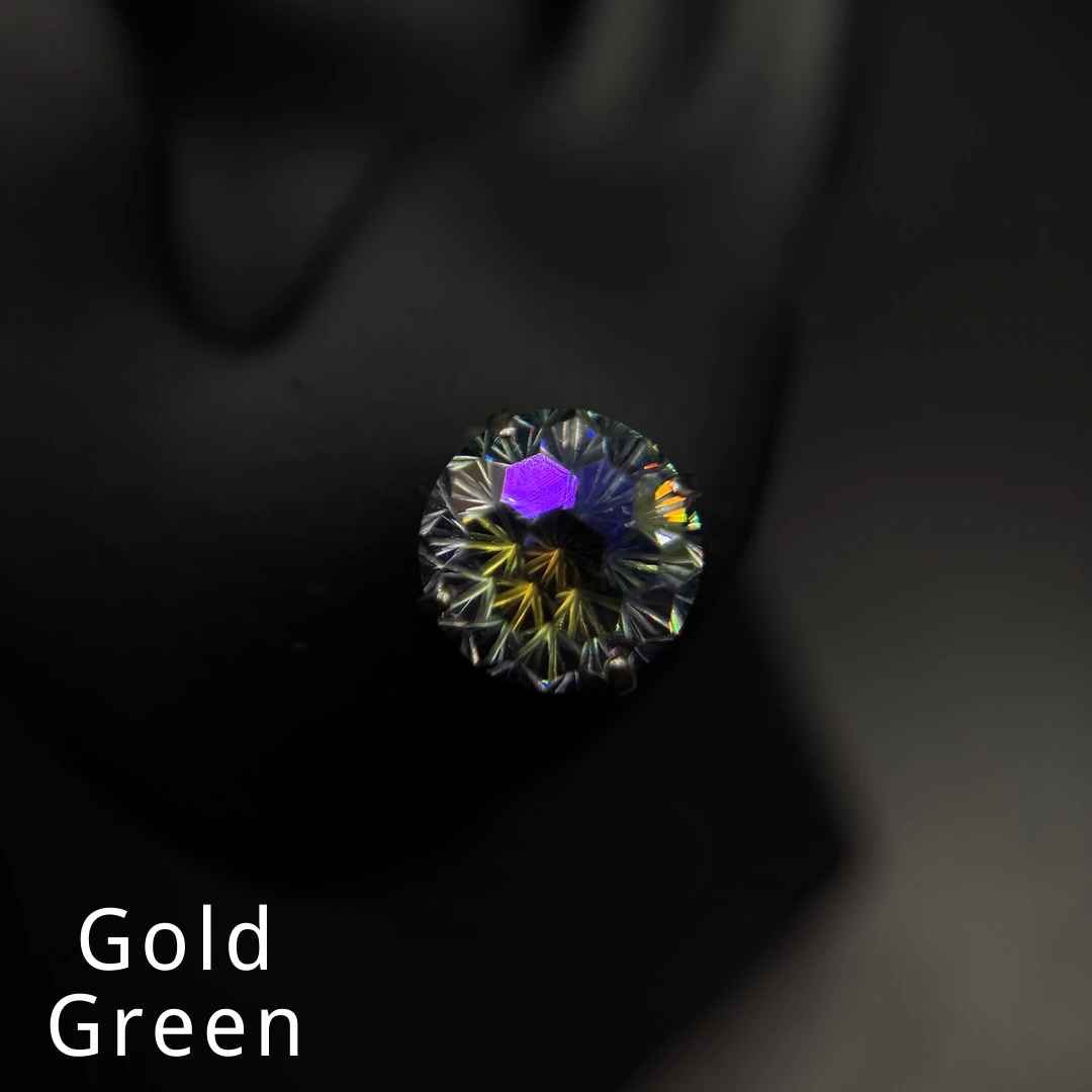 Fireworks Faceted Color-Shift Diamond Earrings