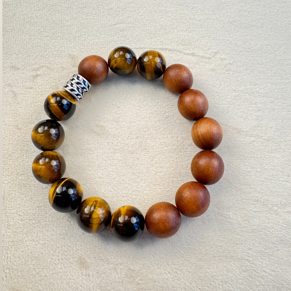 Tiger’s Eye Sandalwood Strength Balance Bracelet
