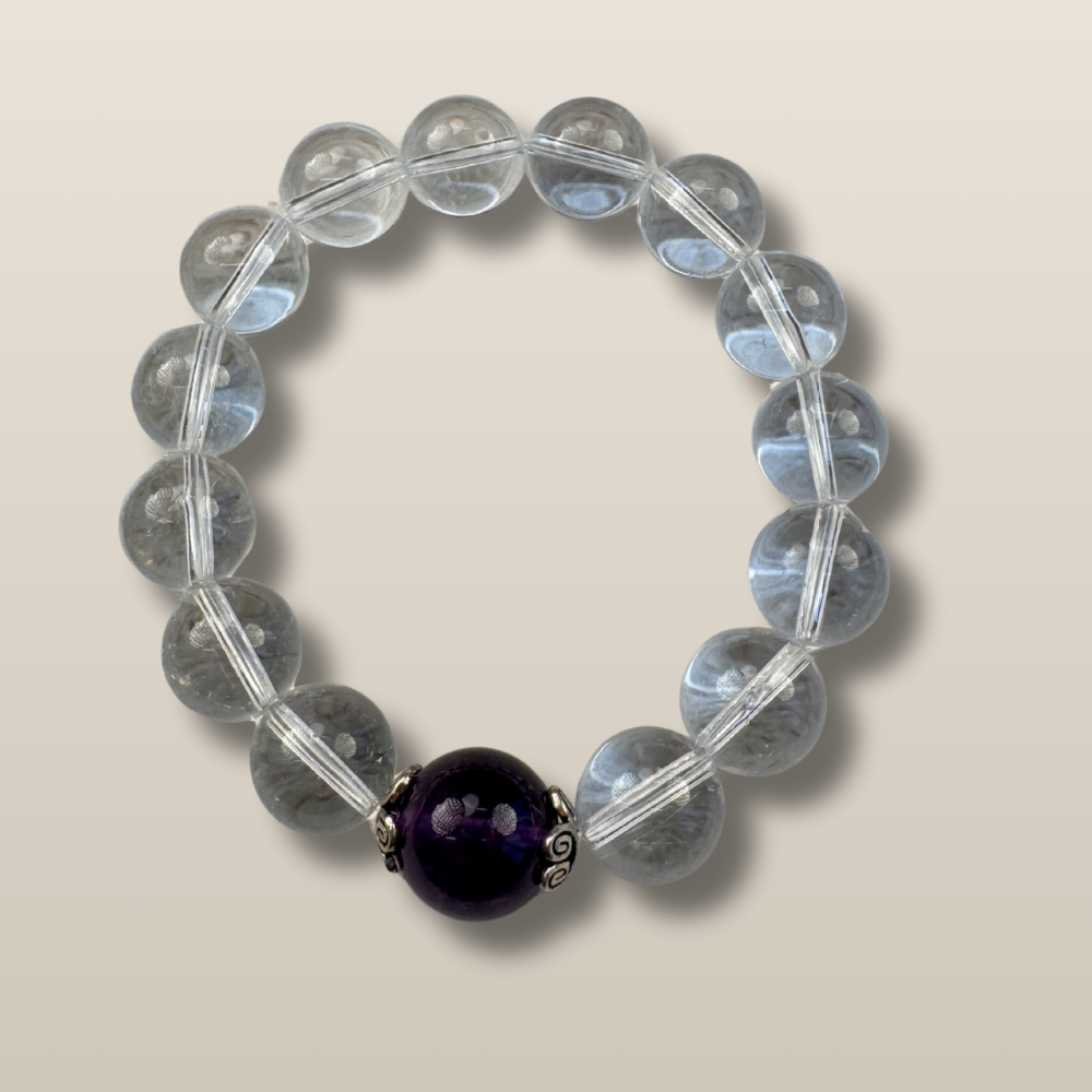 Amethyst Smoky Quartz Protection Bracelet