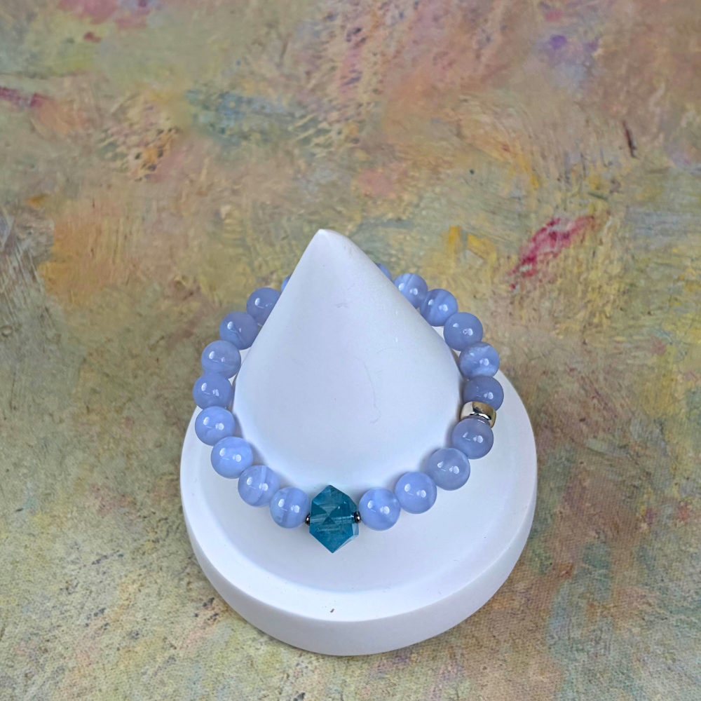 Blue Lace Agate Aquamarine Harmony Bracelet