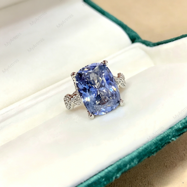 Luxurious Ice-Flower Cut Large Carat CZ Ring, Sparkling Radiant Stone Adjustable Statement Ring, Trendy Jewelry Gift for Her