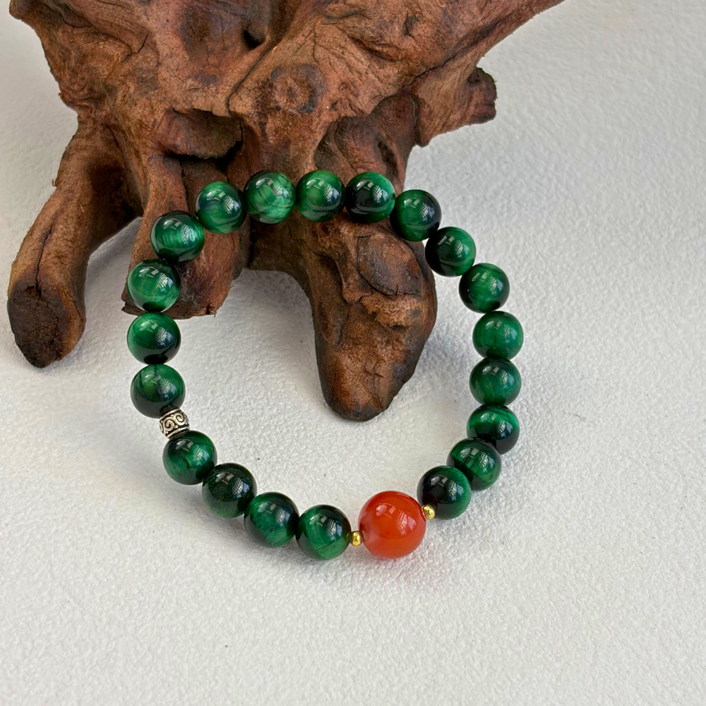 Malachite Red Agate Courage Balance Bracelet