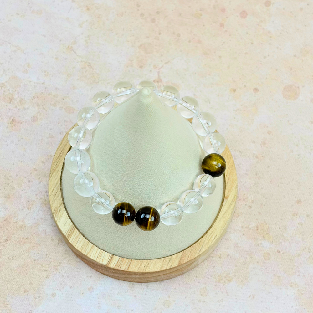 Tiger’s Eye Clear Quartz Clarity Bracelet