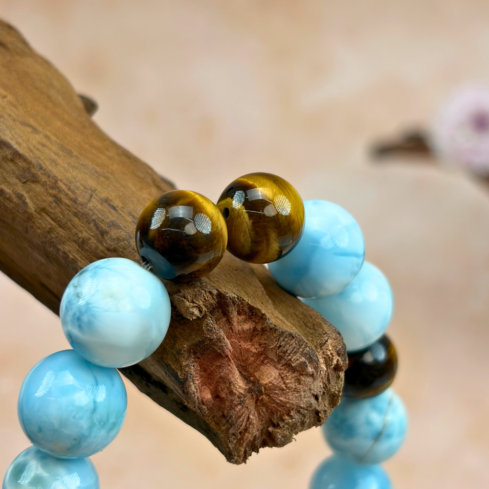 Larimar Tiger’s Eye Harmony Bracelet