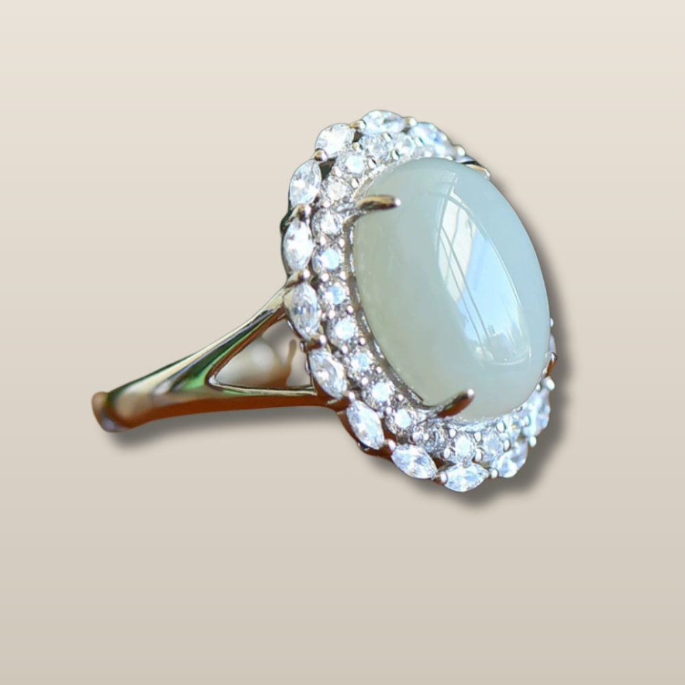 Jade Clear Quartz Serenity Ring