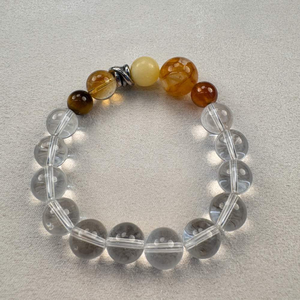 Citrine Tiger Eye Smoky Quartz Abundance Bracelet