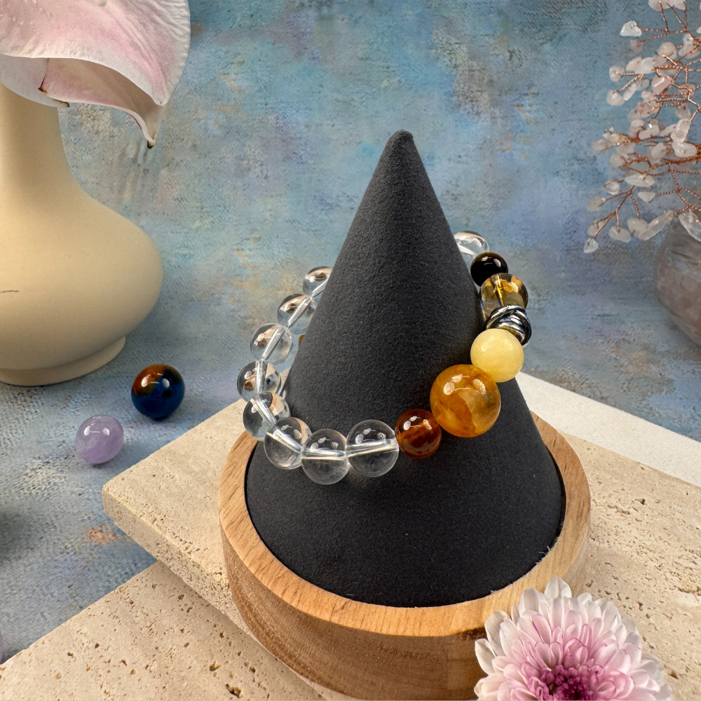 Citrine Tiger Eye Smoky Quartz Abundance Bracelet