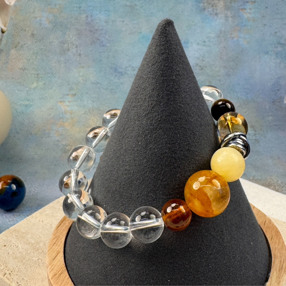 Citrine Tiger Eye Smoky Quartz Abundance Bracelet