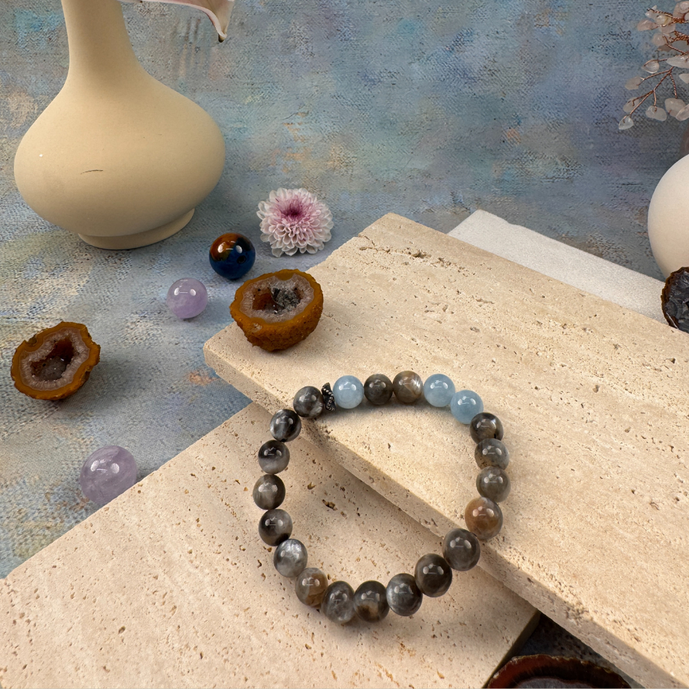 Labradorite Aquamarine Protection Bracelet