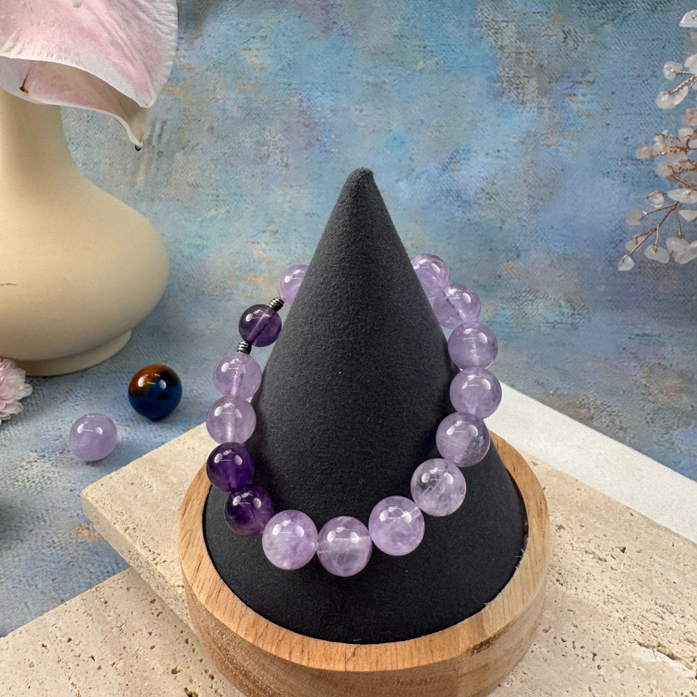 Amethyst Lavender Quartz Clarity Healing Bracelet