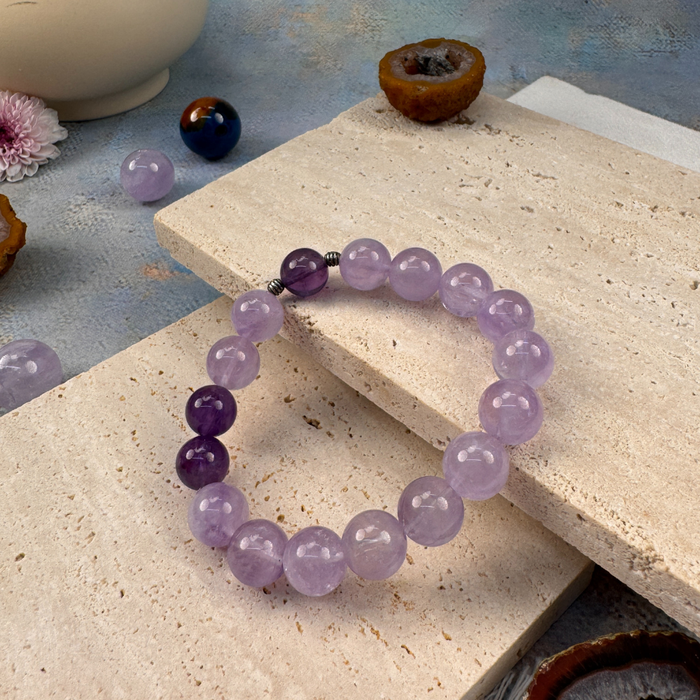 Amethyst Lavender Quartz Clarity Healing Bracelet