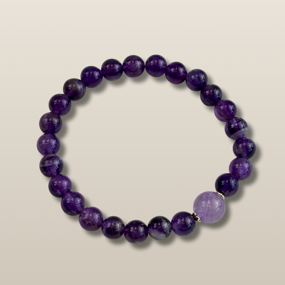 Amethyst Silver Serenity Balance Bracelet