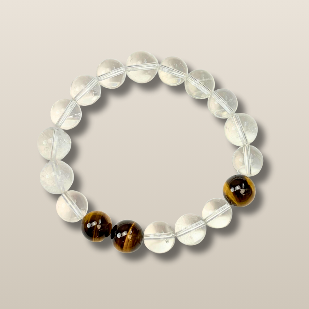 Tiger’s Eye Clear Quartz Clarity Bracelet