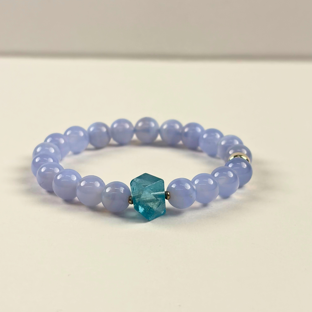 Blue Lace Agate Aquamarine Harmony Bracelet