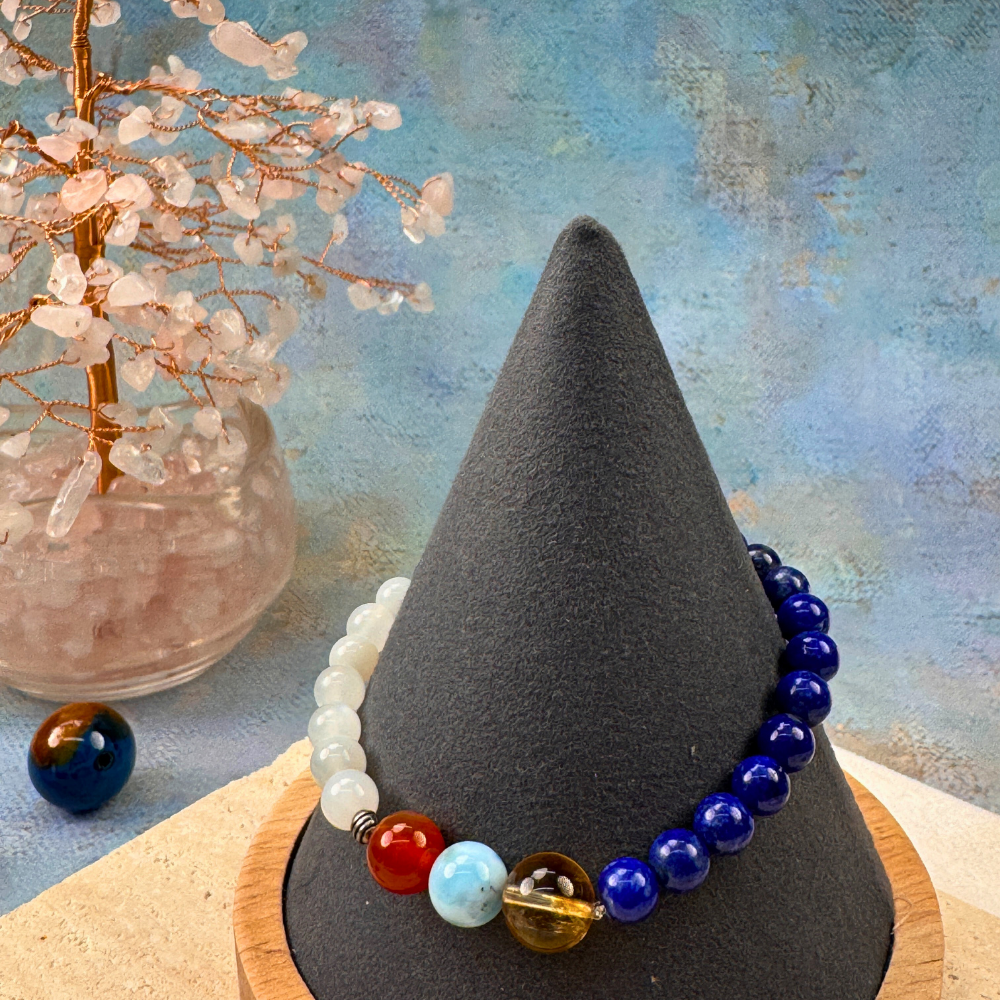 Lapis Lazuli Moonstone Communication Bracelet