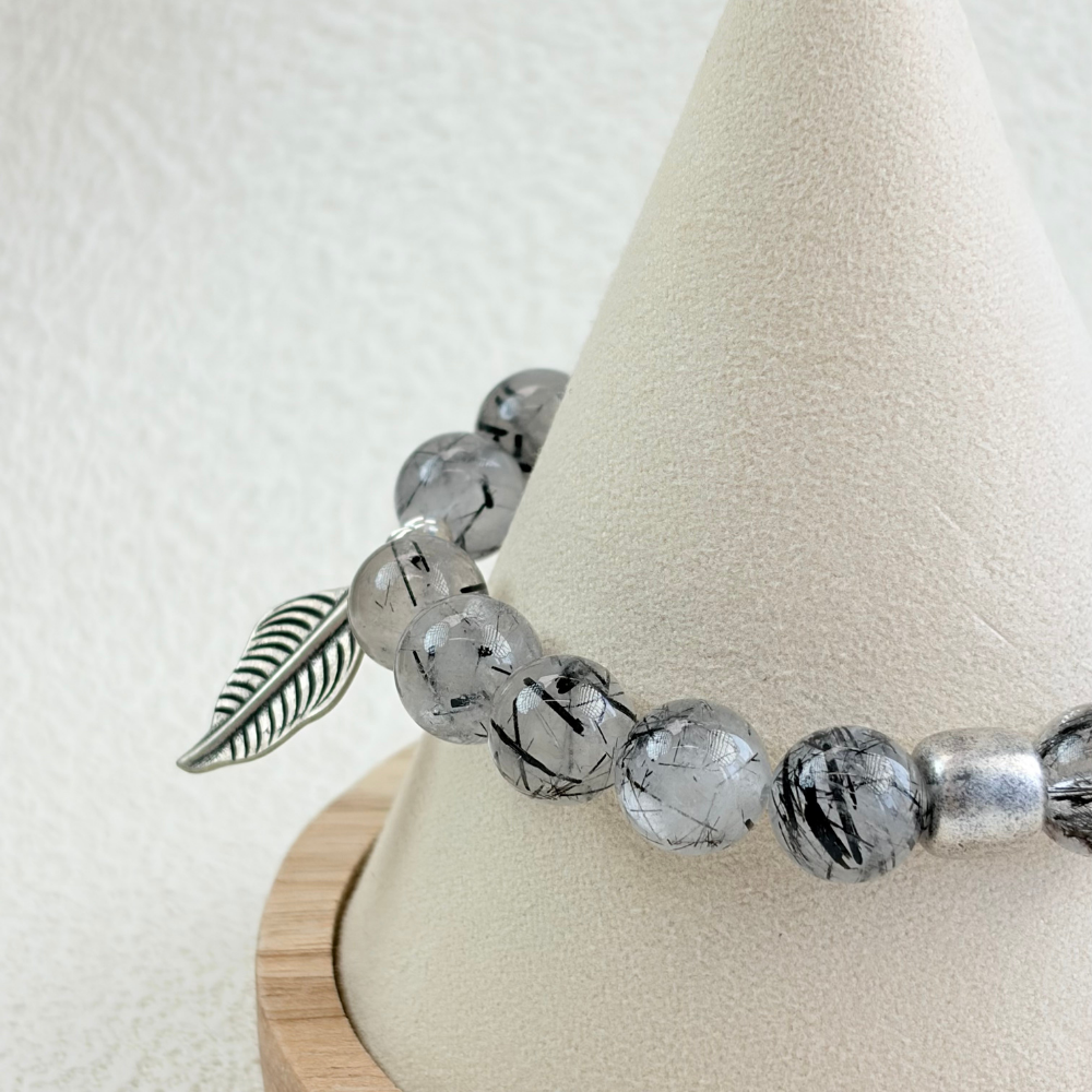 Black Rutilated Quartz Kyanite Clarity Bracelet