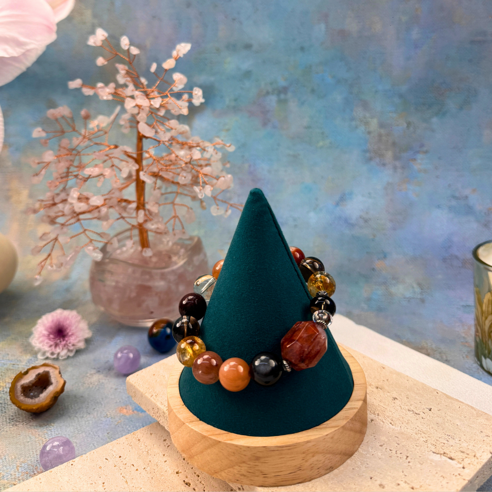 Citrine Garnet Rutilated Quartz Abundance Bracelet