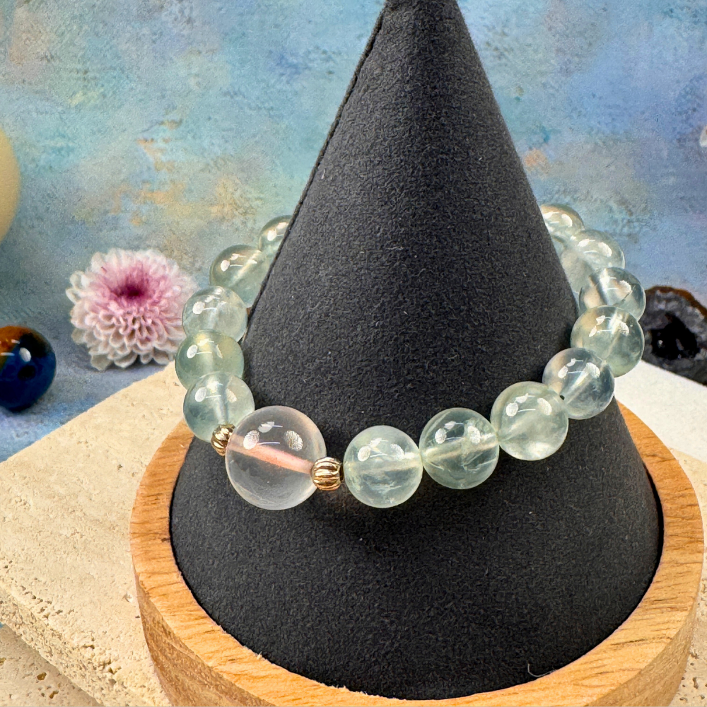 Green Fluorite Rose Quartz Clarity Love Harmony Bracelet