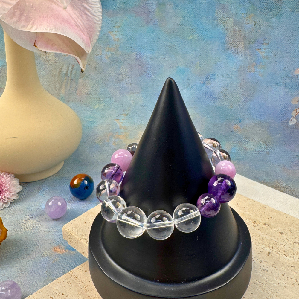 Amethyst Rose Quartz Clarity Love Bracelet