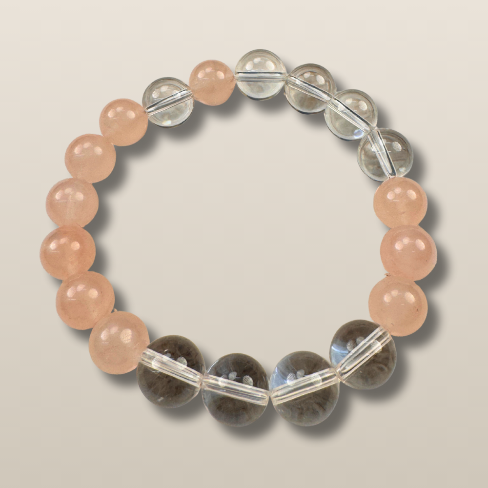 Rose Quartz Clear Quartz Love Healing Balance Bracelet