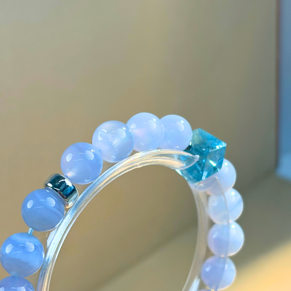 Blue Lace Agate Aquamarine Harmony Bracelet