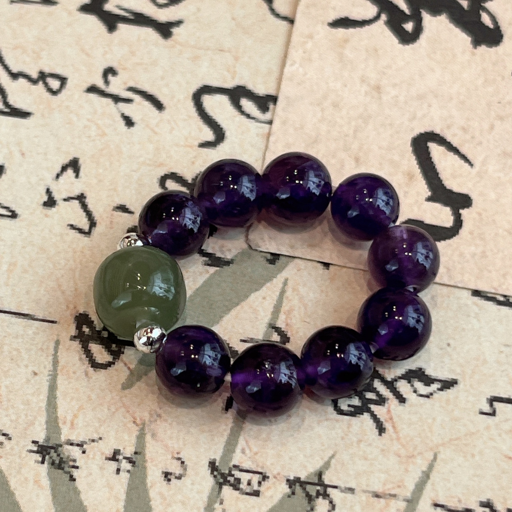 Amethyst Silver Serenity Balance Ring