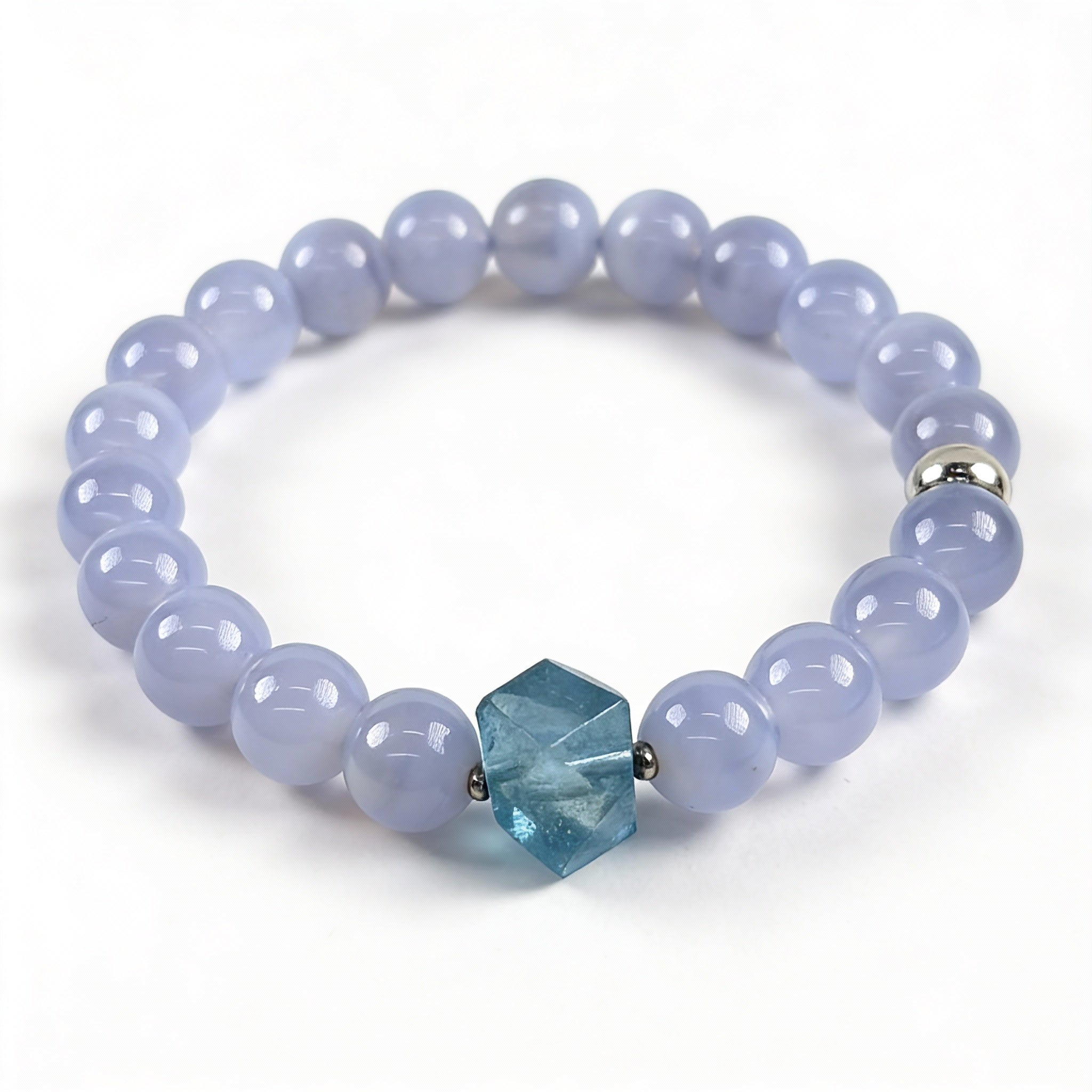 Blue Lace Agate Aquamarine Harmony Bracelet