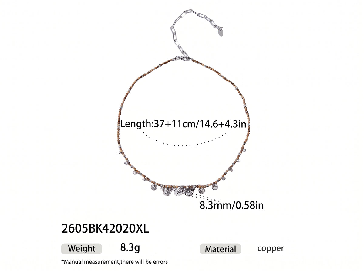 Boho Layered Beaded Pendant Necklace for Women - Vintage Feather & Horse Charm Choker Set