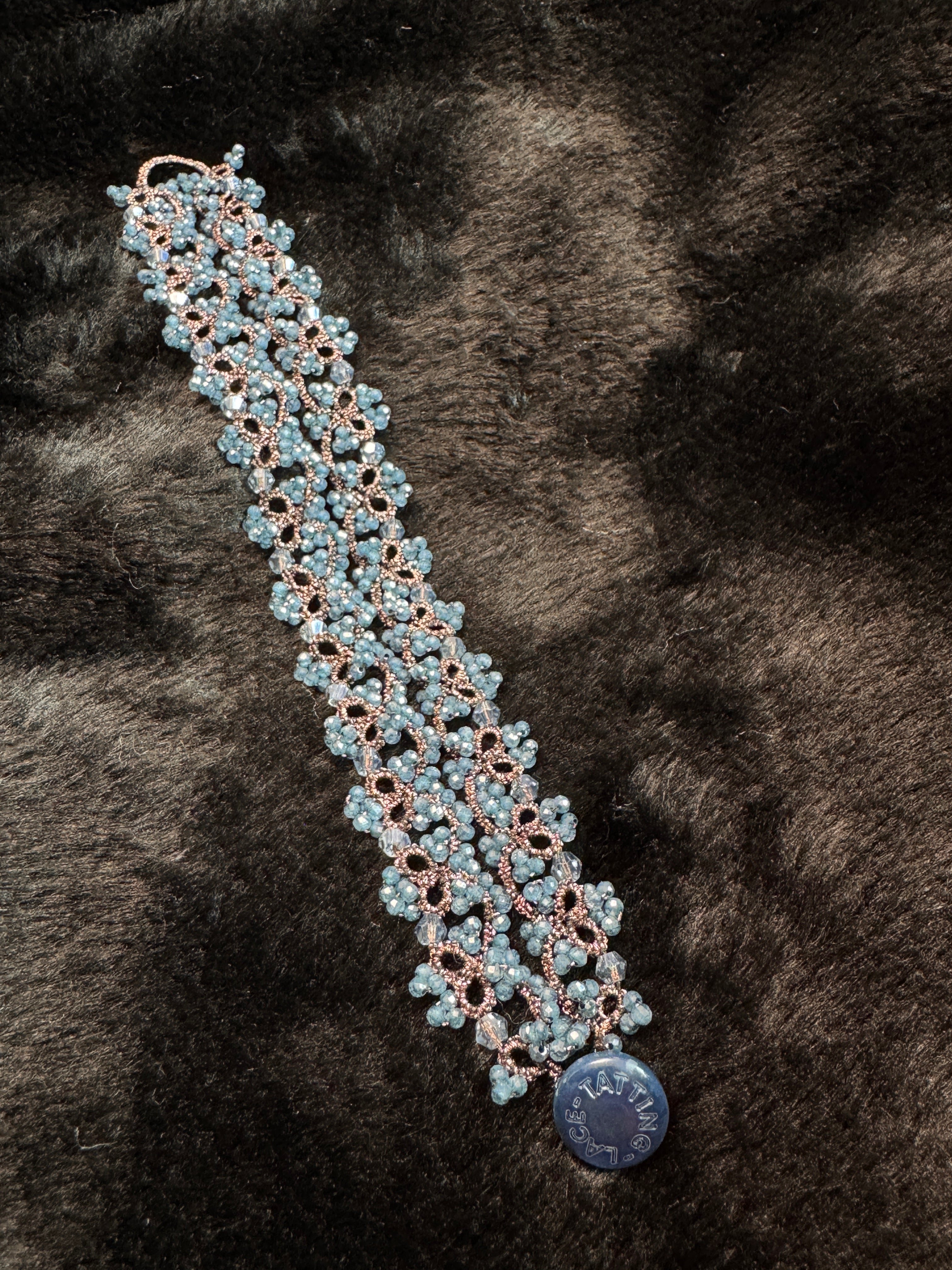 Handwoven Blue Chalcedony Lace Bracelet