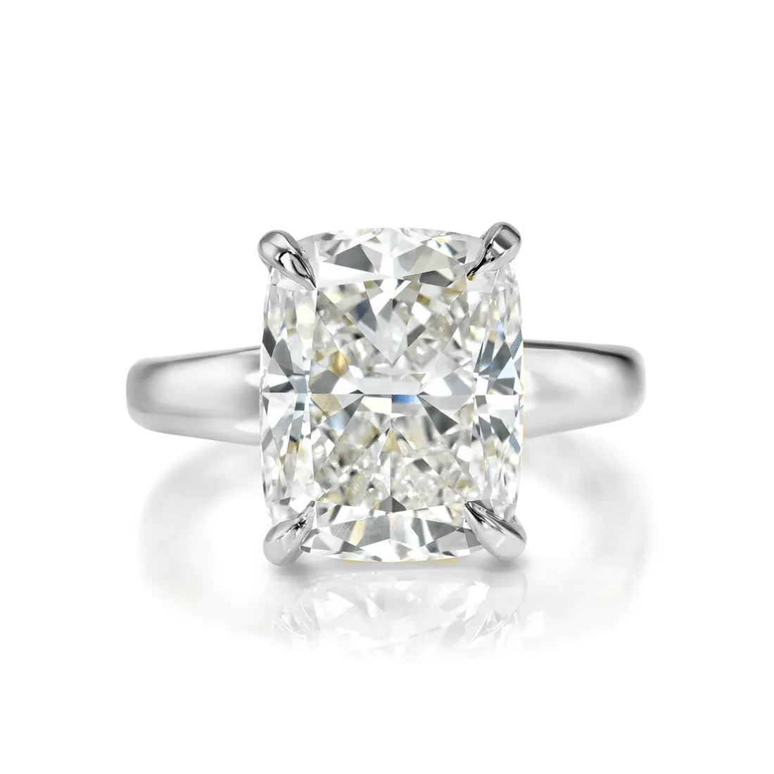 Cushion Cut Solitaire Crystal Ring Gold Rose Gold Silver