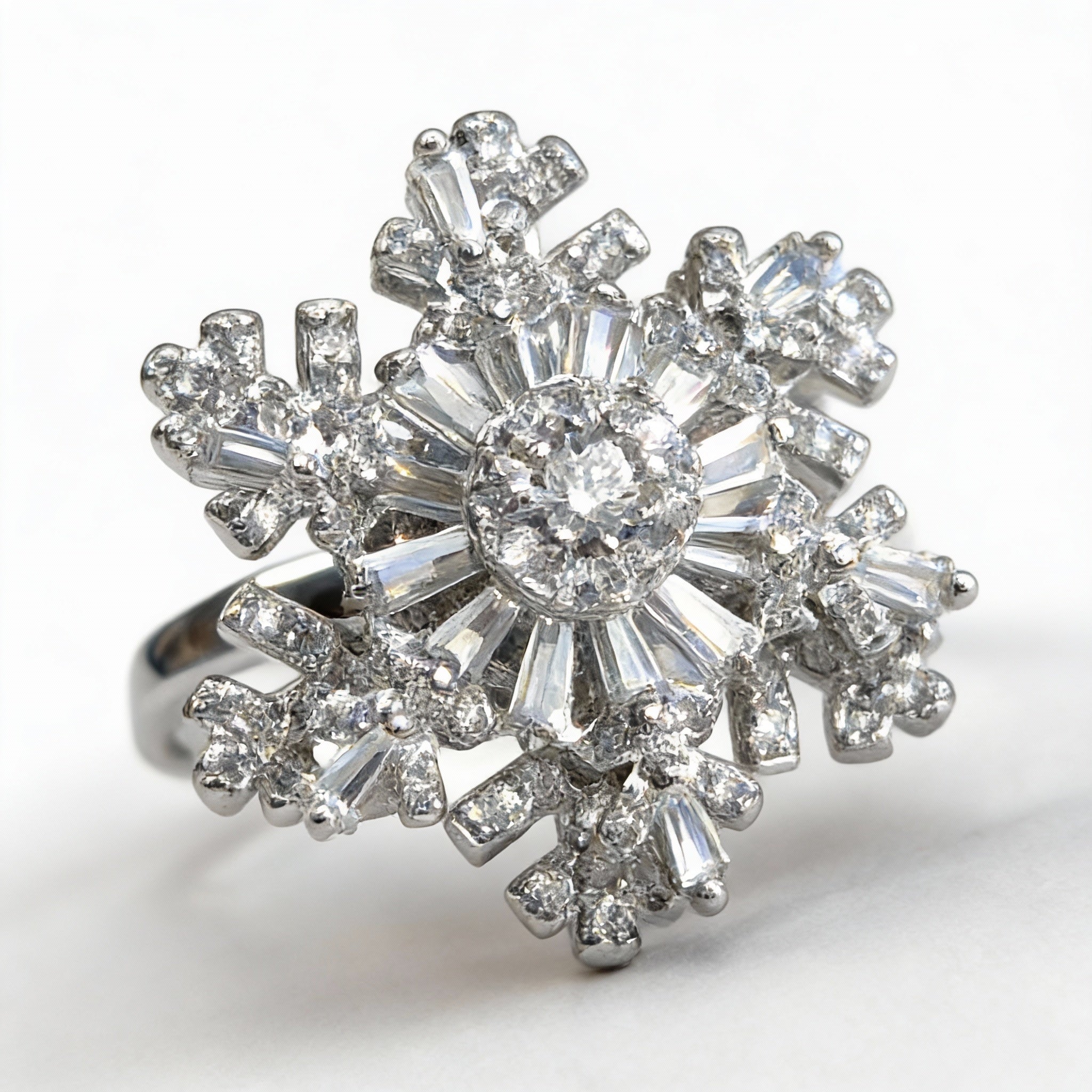 White Topaz Clear Quartz Serenity Ring