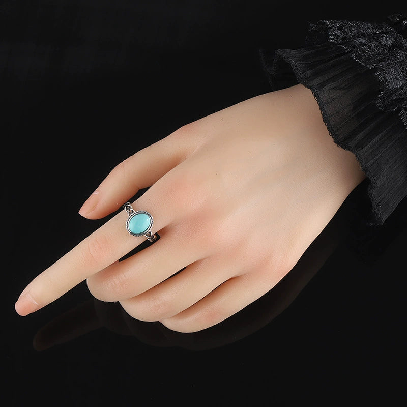 Turquoise Lapis Lazuli Jade Silver Harmony Ring