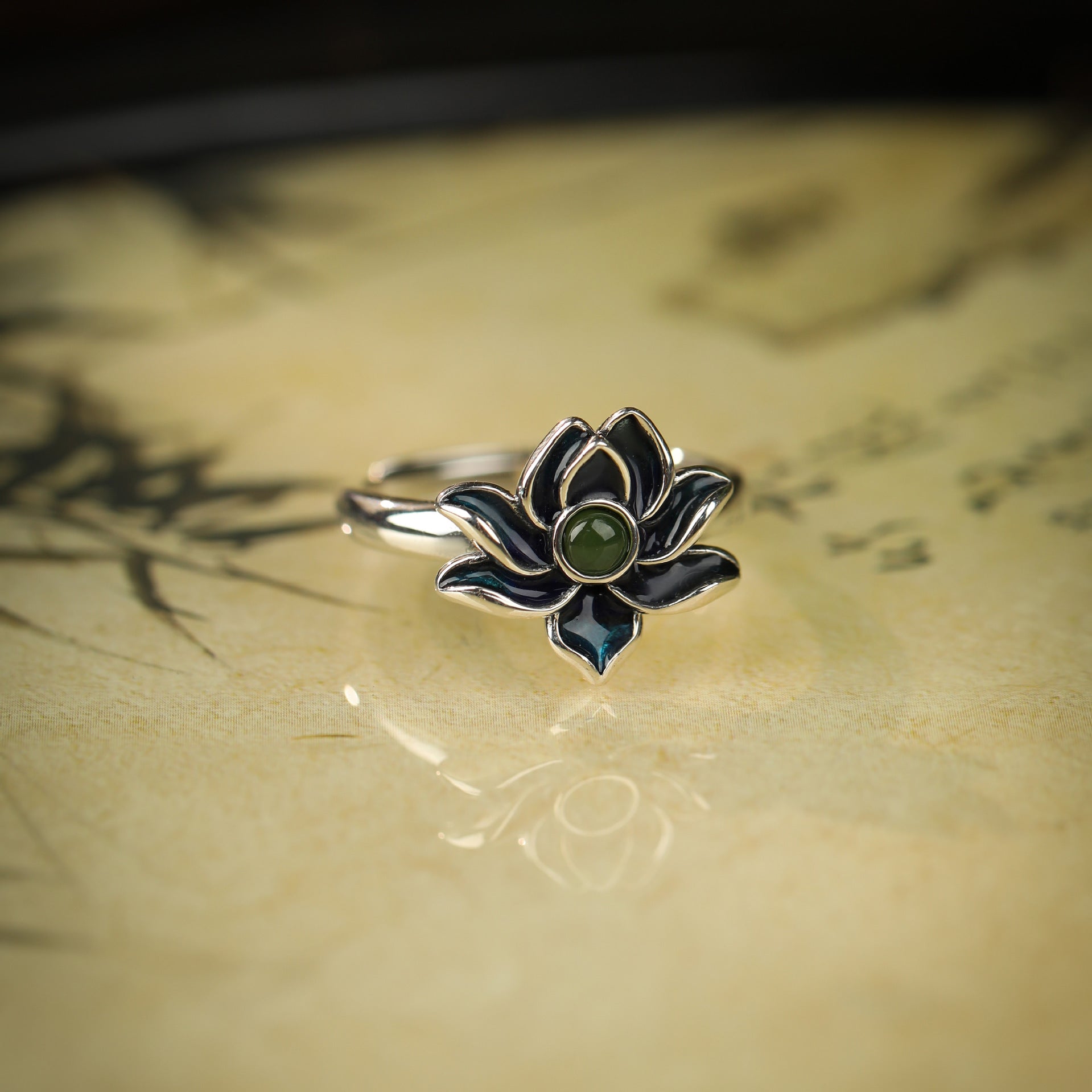 Red Agate Jade Turquoise Silver Protection Ring