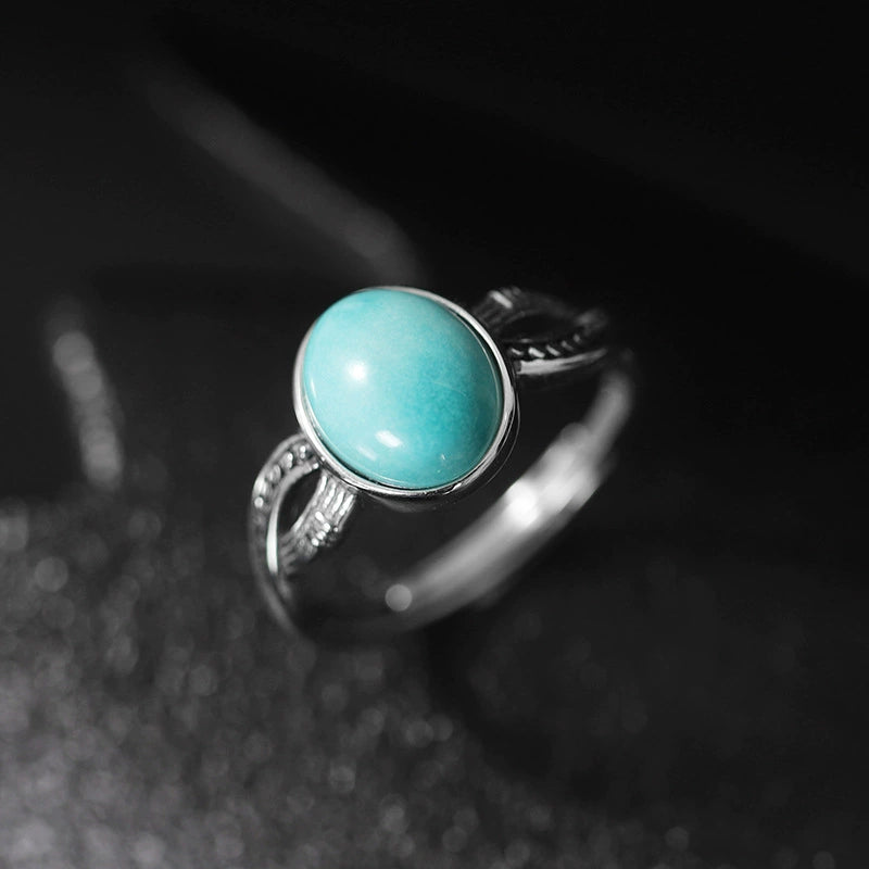 Turquoise Silver Healing Protection Ring