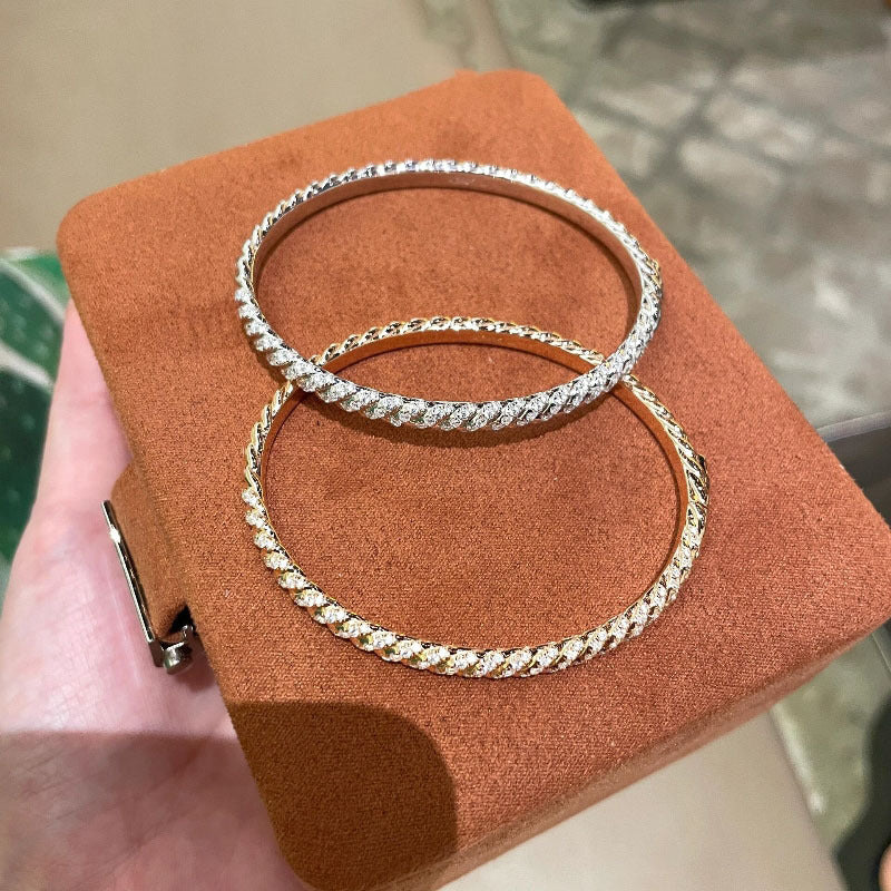 Pavé Chain Link Artificial Diamond Bangle Bracelet