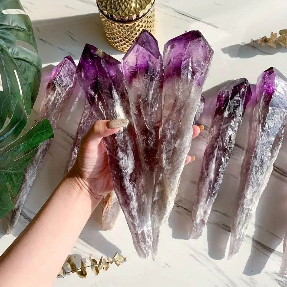 Amethyst Healing Energy Crystal Wand Decor