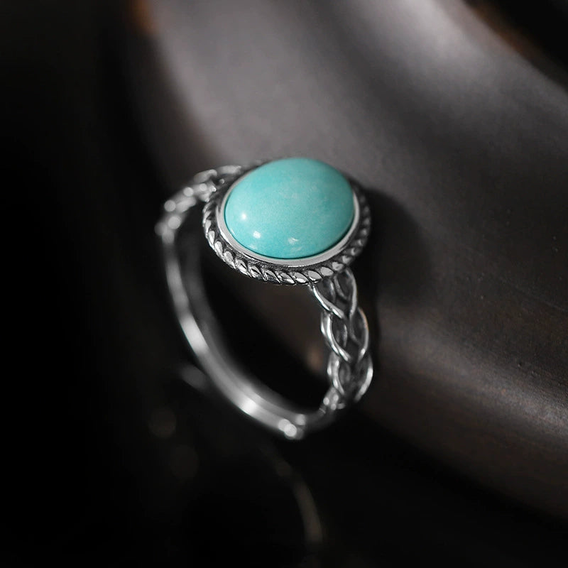 Turquoise Lapis Lazuli Jade Silver Harmony Ring