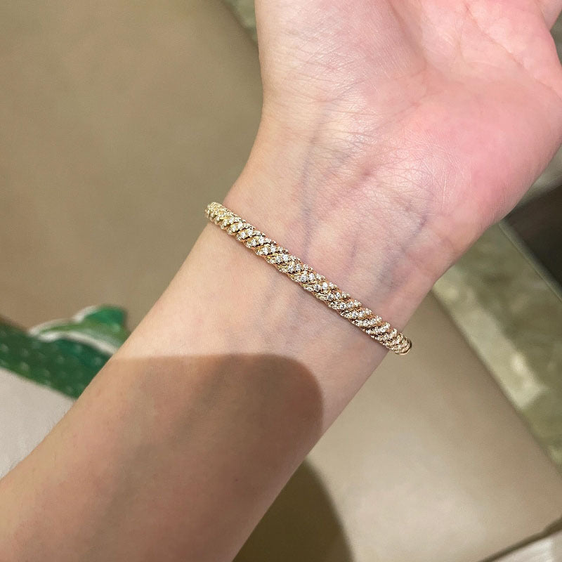 Pavé Chain Link Artificial Diamond Bangle Bracelet