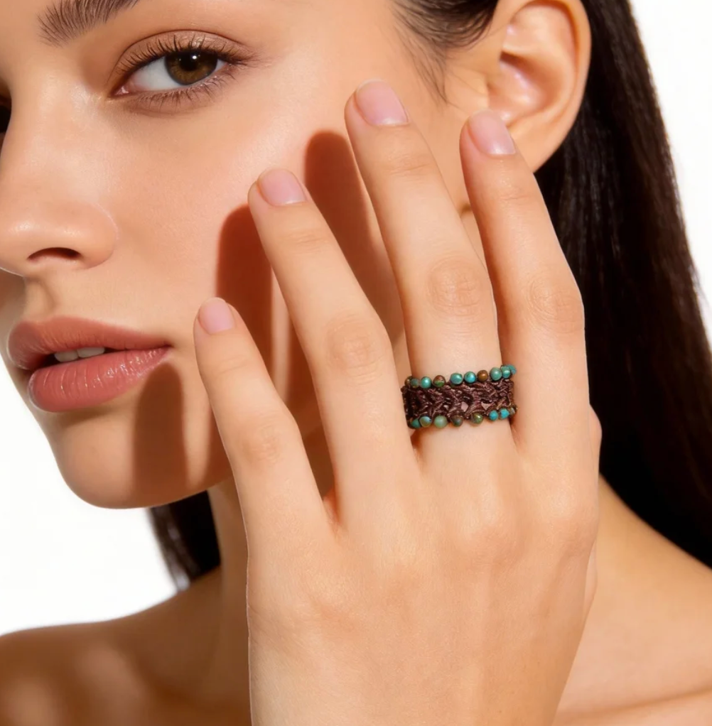 Handcrafted Beaded Woven Vintage Colorful Ring