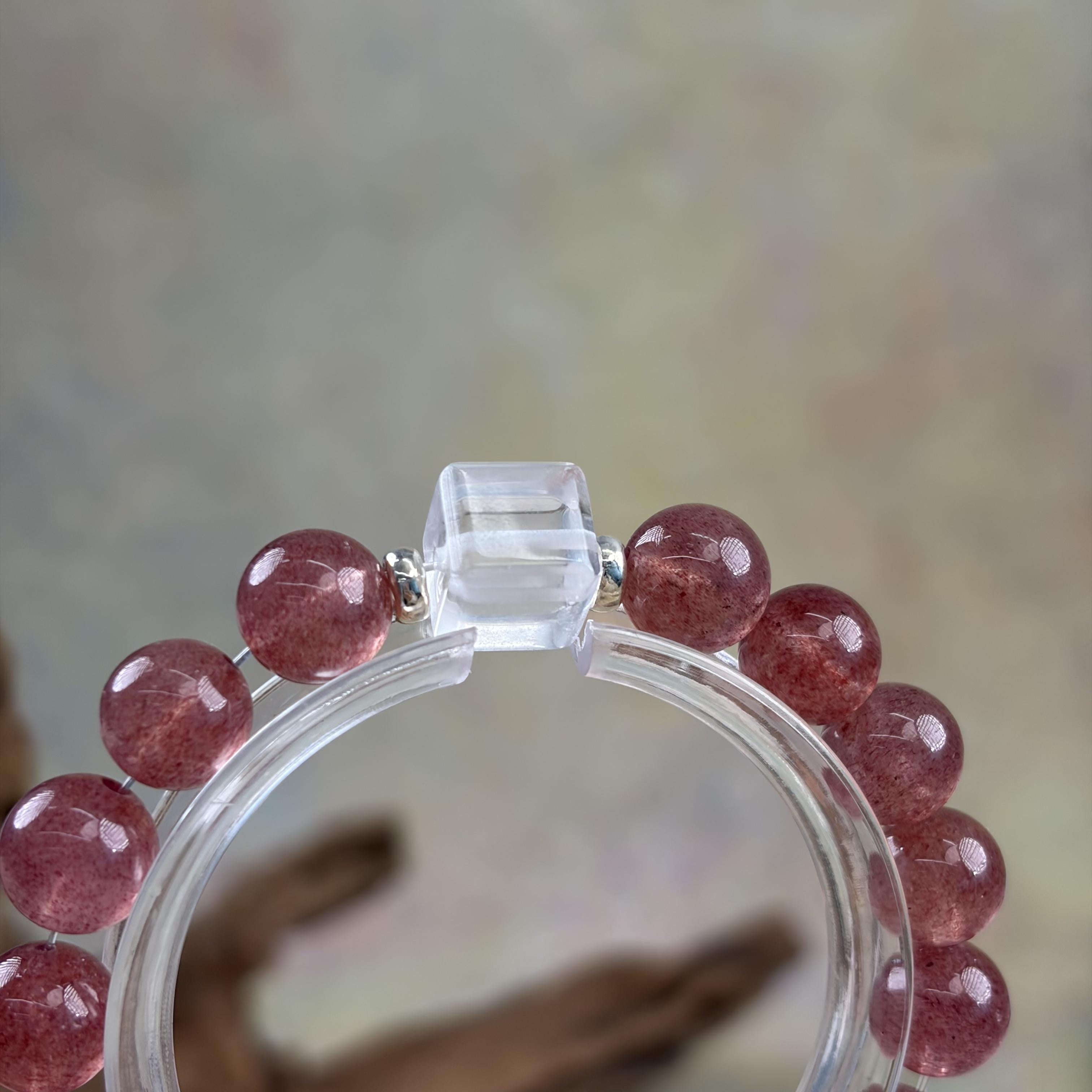 Strawberry Quartz Clear Quartz Harmony Bracelet